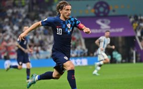 Luka Modric, durante un partido de la selección croata.