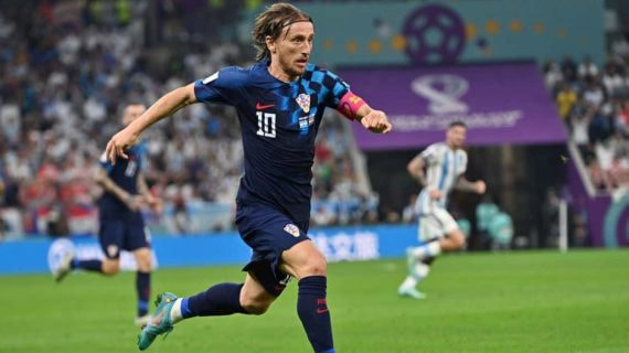 Luka Modric, durante un partido de la selección croata.