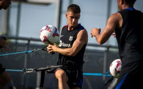 Marc Casadó en una sesión de esta pretemporada.
