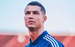 Cristiano Ronaldo, en el campo del Almería.