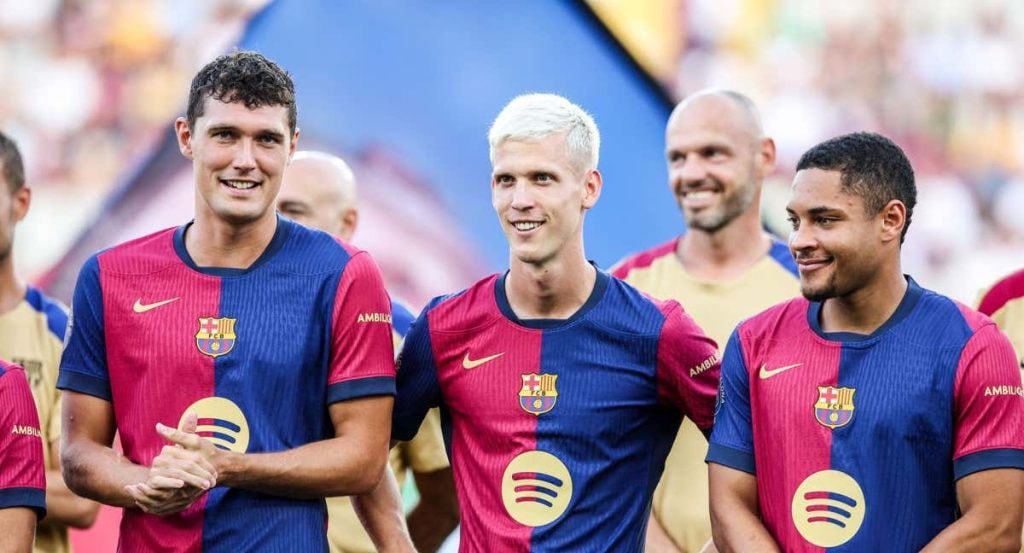 Andreas Christensen y Dani Olmo, juntos en su presentación con el Barcelona.