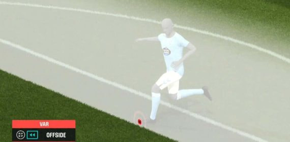 Iago Aspas en el fuera de juego.