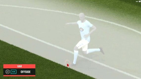 Iago Aspas en el fuera de juego.