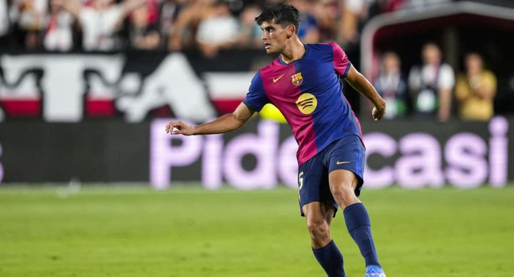 Gerard Martín, en su partido contra el Rayo Vallecano.