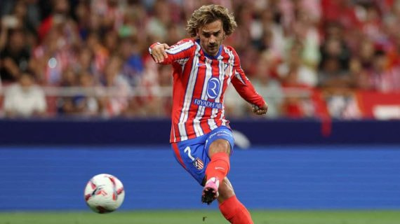 El remate de falta de Griezmann contra el Girona que termina en gol.