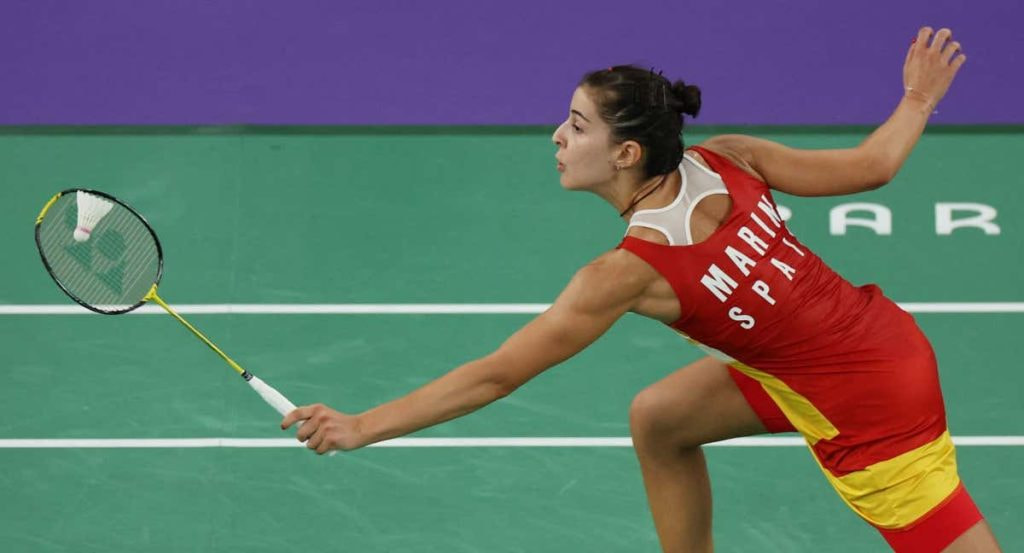 Carolina Marín se retiró entre lágrimas de París 2024.