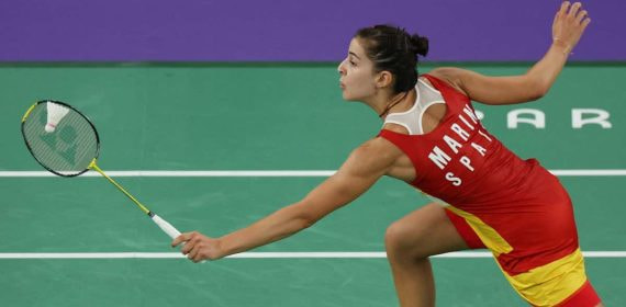 Carolina Marín se retiró entre lágrimas de París 2024.