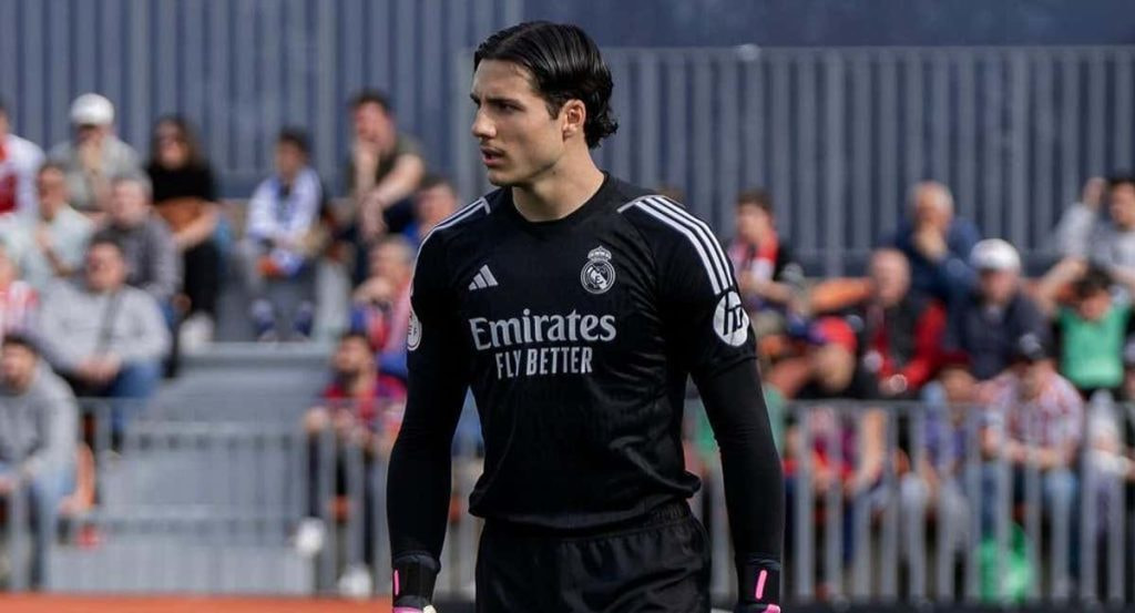 Lucas Cañizares, durante el Atlético de Madrid B - Real Madrid Castilla.