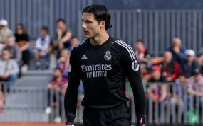 Lucas Cañizares, durante el Atlético de Madrid B - Real Madrid Castilla.