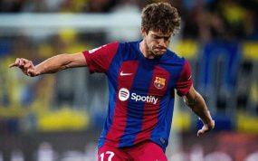 Marcos Alonso, en un partido con el FC Barcelona.