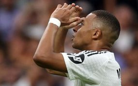Mbappé, en un instante del partido ante el Real Valladolid.