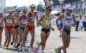 María Pérez encabeza el pelotón de competidoras de 20 km marcha en los Juegos Olímpicos de París 2024. La granadina se quedó con la medalla de plata en esa especialidad.
