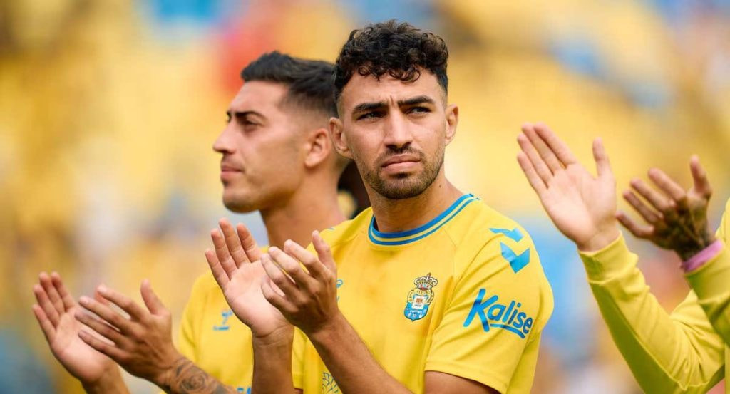 Munir el Haddadi en un partido con Las Palmas.