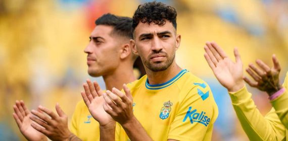 Munir el Haddadi en un partido con Las Palmas.