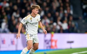 Nico Paz, con el Real Madrid.
