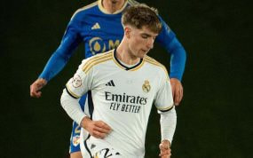 Palacios durante un partido con el Castilla la temporada pasada.