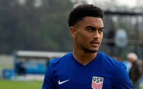 Pedro Soma, durante un entrenamiento con la selección estadounidense sub-20.