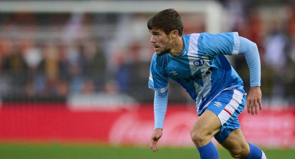 José Pozo, durante un partido con el Rayo Vallecano.