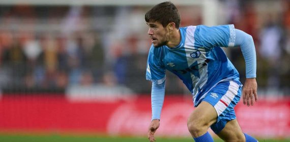 José Pozo, durante un partido con el Rayo Vallecano.