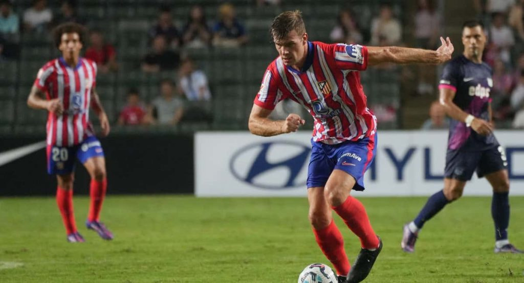 Sorloth, en la pretemporada del Atlético de Madrid.