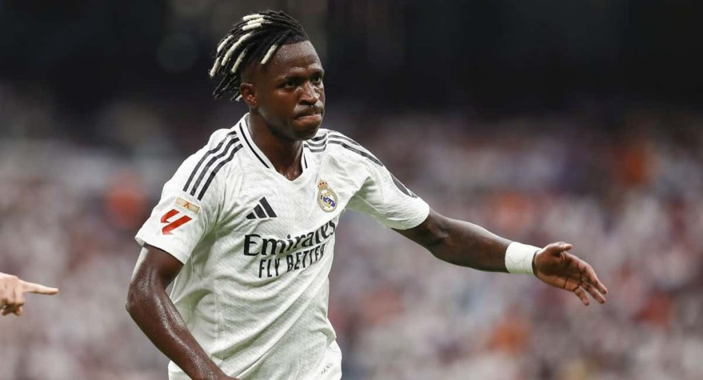 Vinicius, durante su último partido con el Real Madrid.