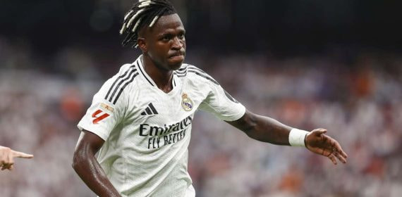 Vinicius, durante su último partido con el Real Madrid.
