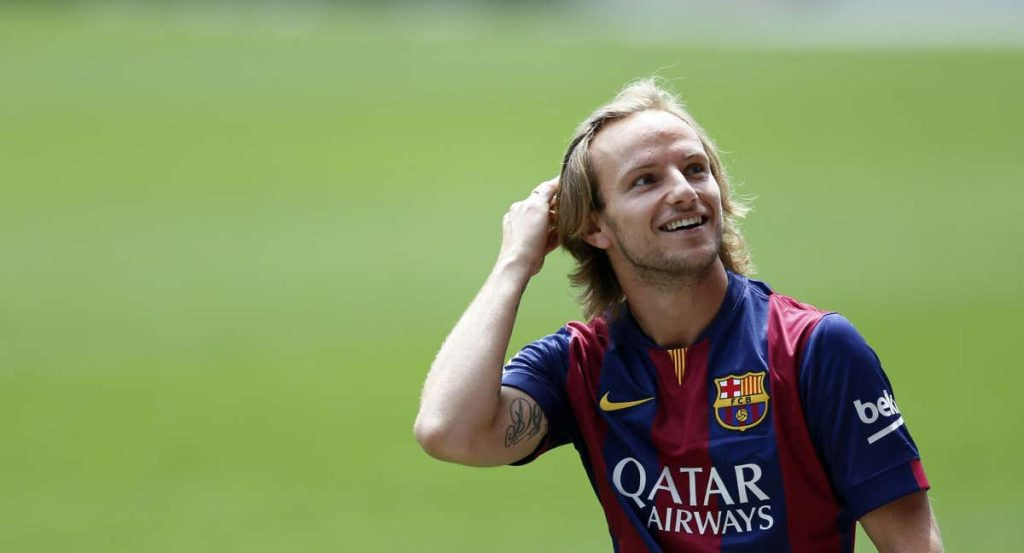 Rakitic, en su presentación con el Barça.