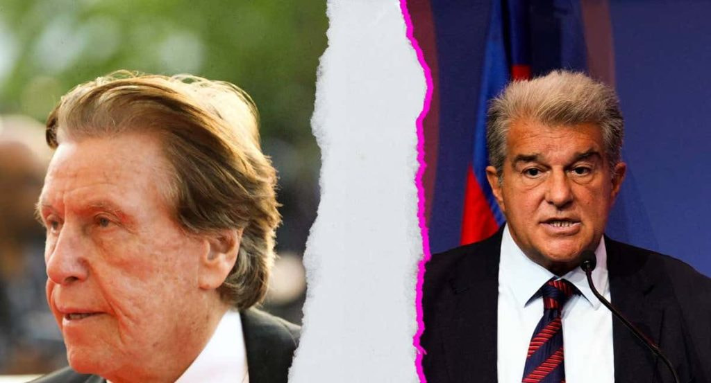 Montaje del agente de futbolistas, Pini Zahavi, y el presidente del Barcelona, Joan Laporta.