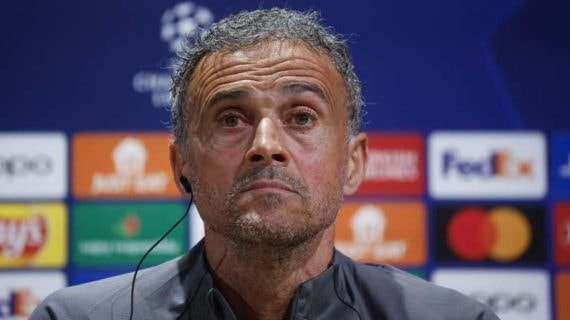Luis Enrique durante una rueda de prensa.