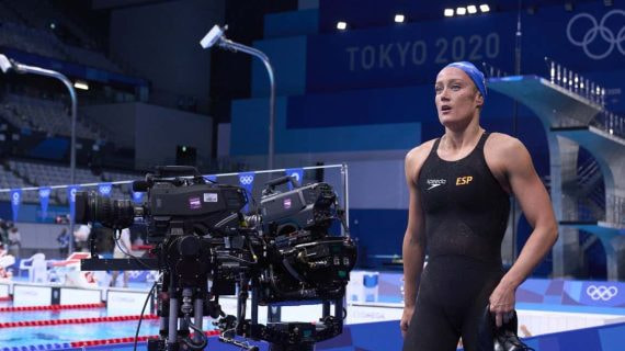 Mireia Belmonte, después de disputar la final olímpica en Tokio 2020 de los 400 estilos.