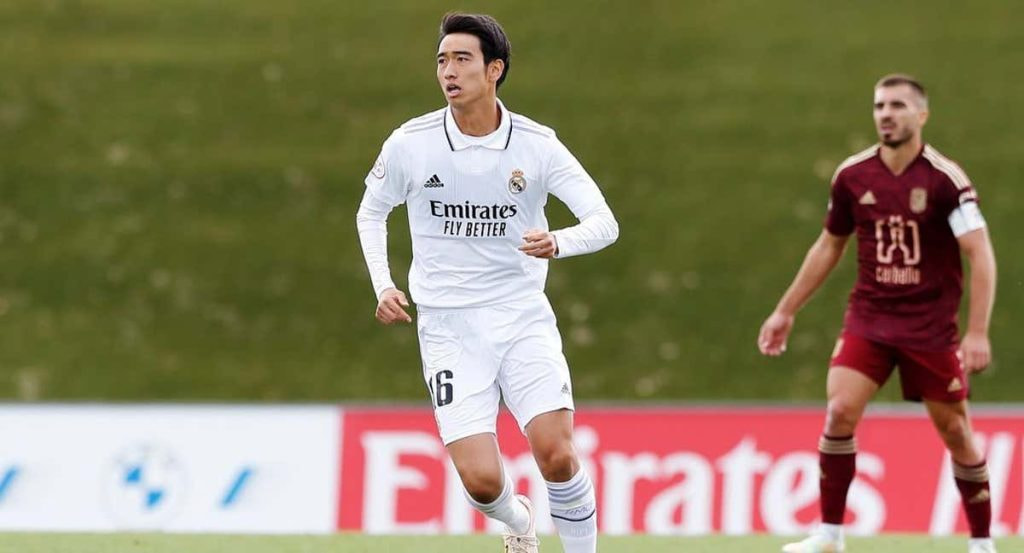 Takuhiro Nakai, durante un partido del Castilla.
