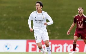 Takuhiro Nakai, durante un partido del Castilla.