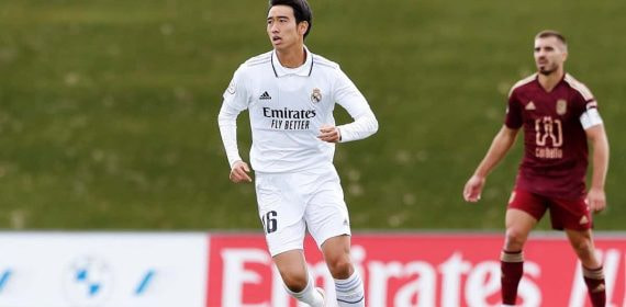 Takuhiro Nakai, durante un partido del Castilla.