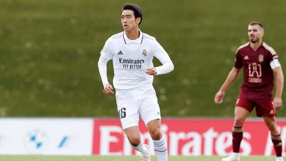 Takuhiro Nakai, durante un partido del Castilla.