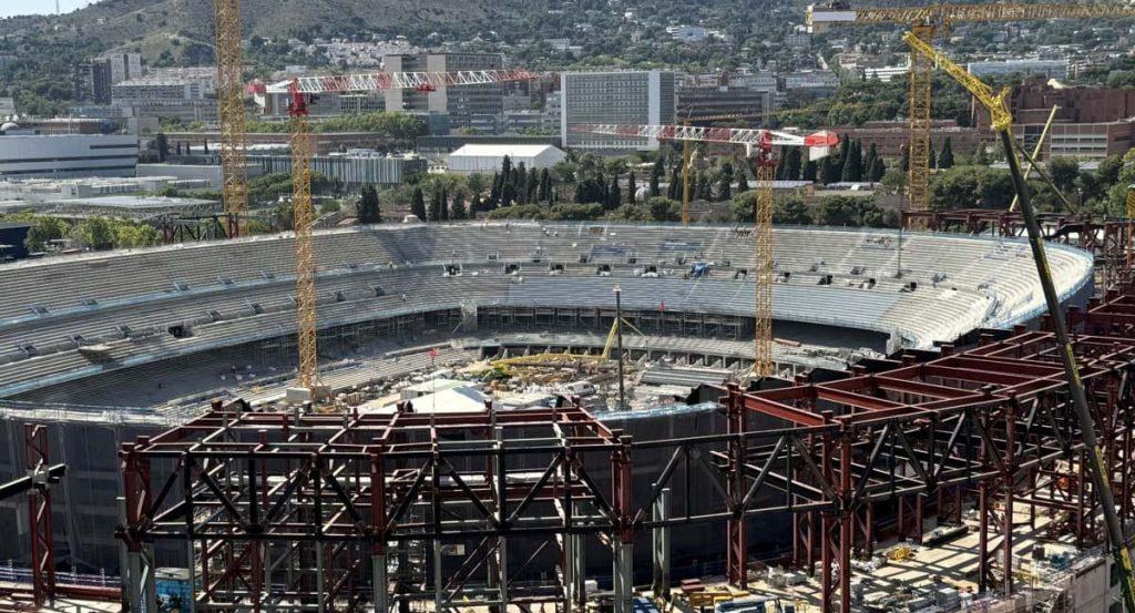 Las obras del Camp Nou siguen avanzando.