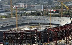 Las obras del Camp Nou siguen avanzando.