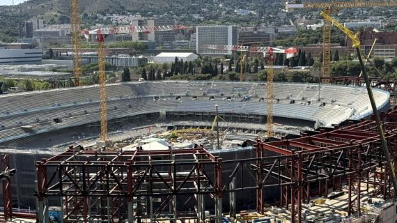 Las obras del Camp Nou siguen avanzando.