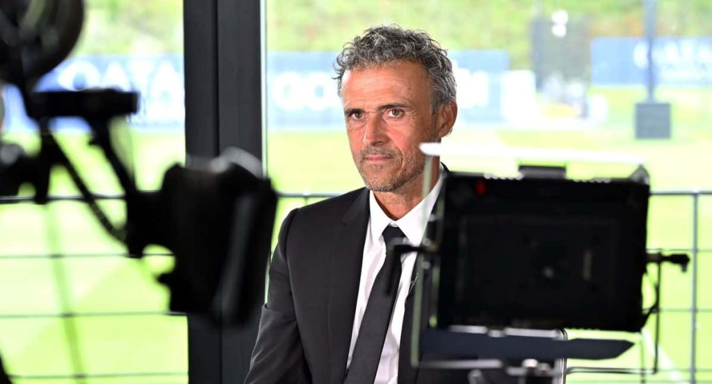 Luis Enrique en la grabación del documental de Movistar Plus+.