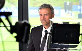Luis Enrique en la grabación del documental de Movistar Plus+.