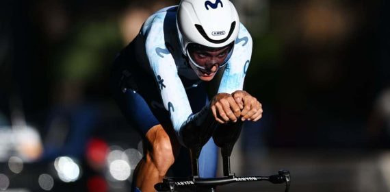 Enric Mas, en la contrarreloj que cerró La Vuelta 2024.