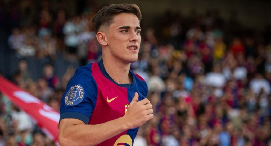 Gavi durante la presentación en el Gamper.