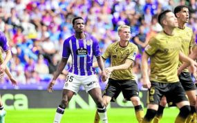 Juma Bah, en su debut con el Valladolid el pasado fin de semana.