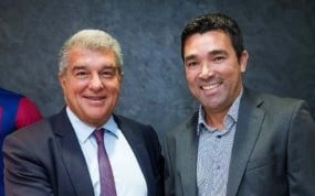 Joan Laporta y Deco en una imagen de archivo.