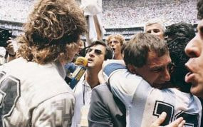Roberto Gómez, en la celebración argentina del Mundial'86.