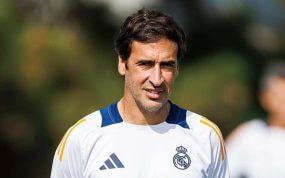 Raúl, en un entrenamiento reciente del Castilla.