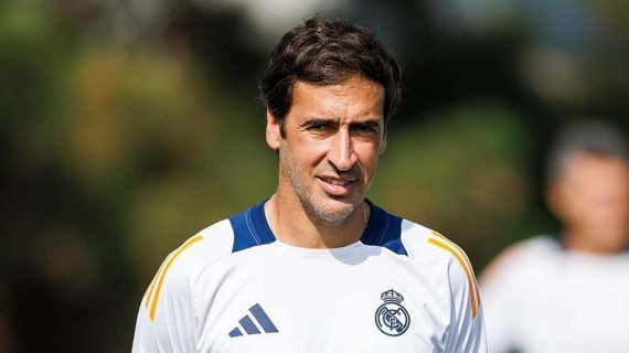 Raúl, en un entrenamiento reciente del Castilla.