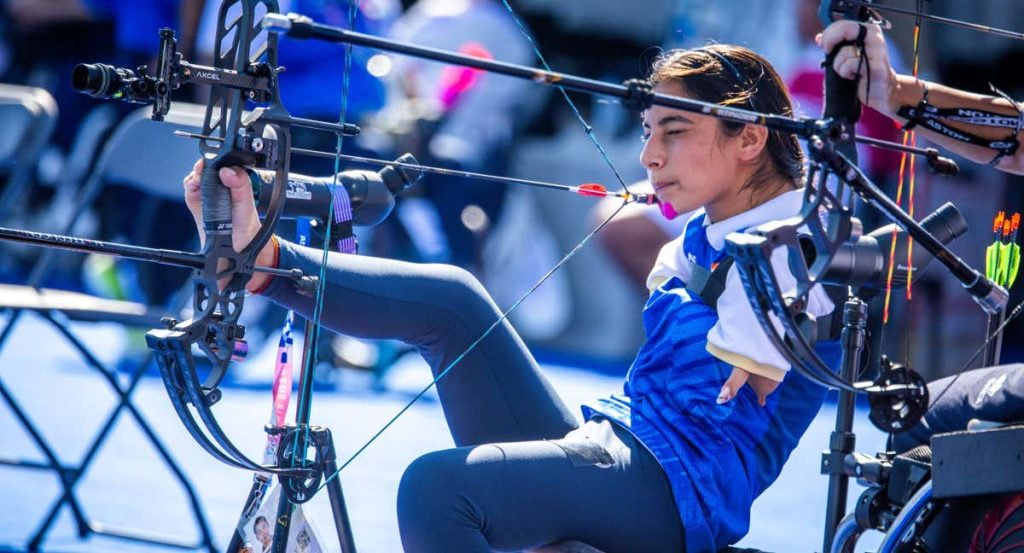 Shetaal Devi, en los Juegos Paralímpicos de París.