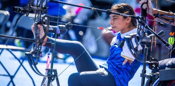 Shetaal Devi, en los Juegos Paralímpicos de París.