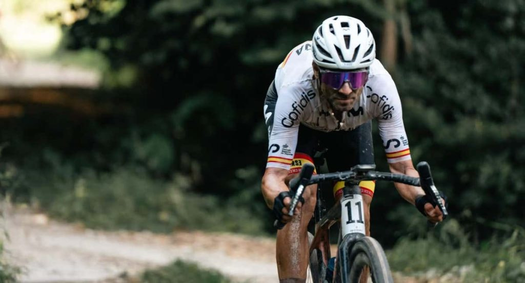 Alejandro Valverde, durante su participación en un Mundial .