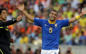 Felipe Melo, con la selección de Brasil, en el Mundial de Sudáfrica.